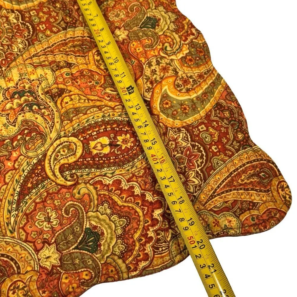 VTG Paisley Floral Quilted Pillow Shams 2 PCs Standard Cotton Cottage Farm